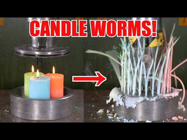 Pressing Candles Through Small Holes with Hydraulic Press | in 4K