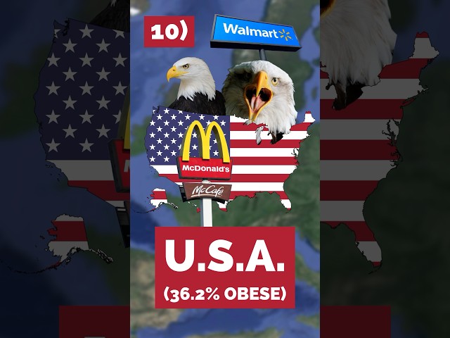 These Are the Most Obese Countries! 🍔 🍟 #shorts
