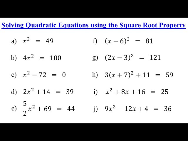 How to Solve Quadratic Equations by Square Root Property │Algebra