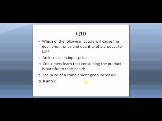 A Test on Supply and Demand
