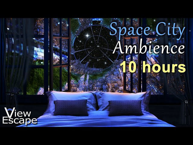 Space City Ambience | Space Sleep | Space Sounds | Relaxing Sounds of Space Flight | 10 HOURS
