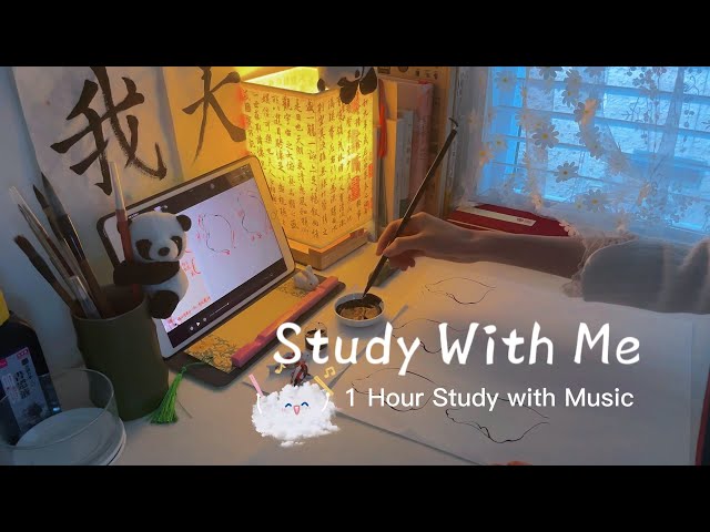 ⛅️ 岁月缱绻 葳蕤生香/ STUDY WITH ME / 1 Hour study with music / Crackling Fire Sounds / Poetry Share