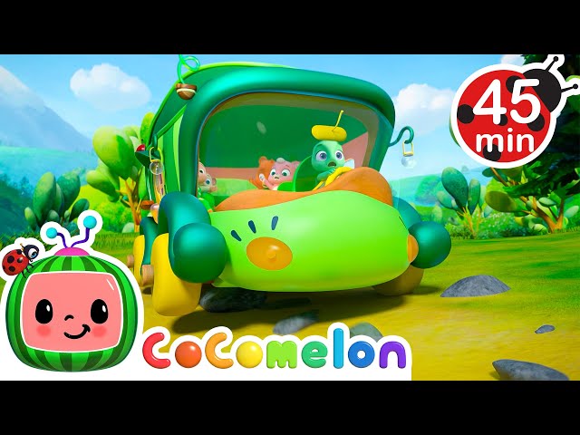 Bumpy Wheels on the Bus | 45 Min CoComelon Animal Time - Learning with Animals | Nursery Rhymes