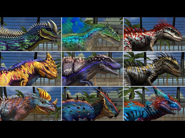 ALL HYBRID CARNIVORE DINOSAURS. All Max Level 40 | Jurassic World The Game - Indominus Rex Gen 2