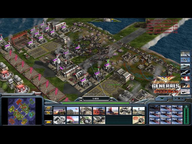 Command & Conquer: Generals - Shockwave - Usa Laser 1 vs 5 HARD Generals 5K GOLD (Bay of Pigs)