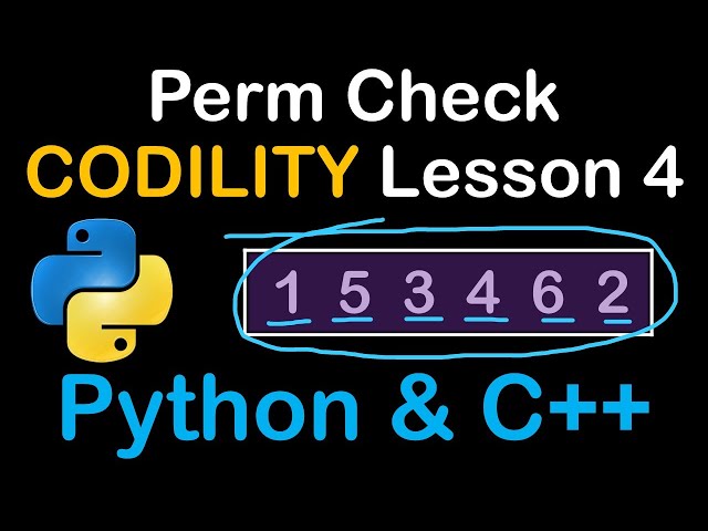 Permutation Array Check in Python and C++ Codility Solutions