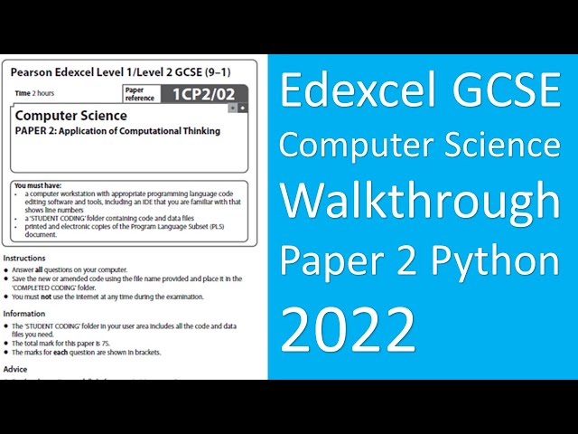 Edexcel GCSE Computer Science New Specification Paper 2 exam 2022