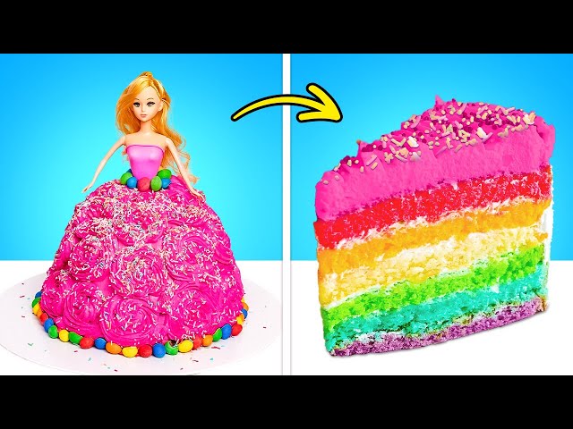 Doll Inside The Rainbow Cake! Best Doll DIYs