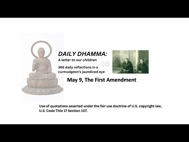 May 9, "The First Amendment" Daily Dhamma: A letter to our children