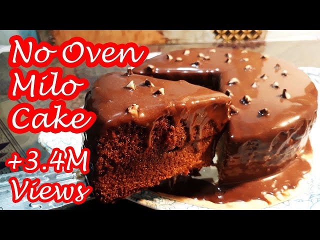 DIY NO OVEN MILO CAKE WITH YUMMY MILO CHOCOLATE GANACHE | HOW  TO BAKE MILO CAKE WITHOUT OVEN!!!