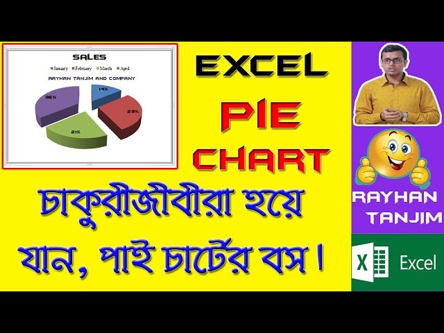 How to create attractive pie chart in Excel: MS Excel Tutorial Bangla