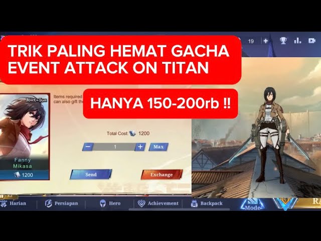 TRIK HEMAT GACHA EVENT ATTACK ON TITAN FASE 2 - MOBILE LEGENDS