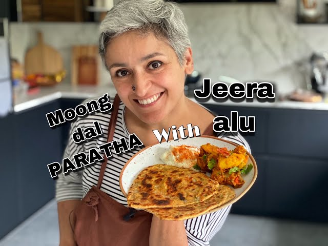 MOONG DAL PARATHA WITH JEERA ALU | Dal paratha recipe | Best cumin potatoes | VEGAN Food with Chetna