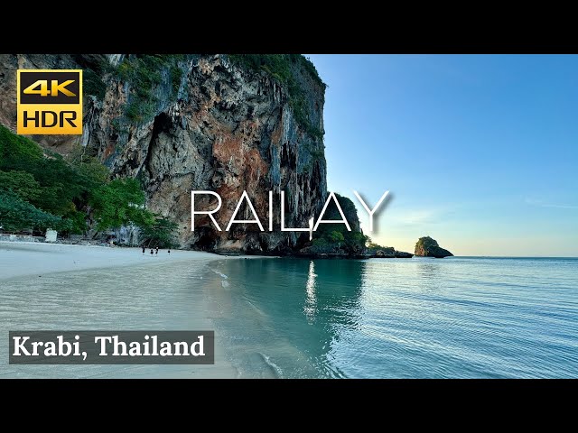 [KRABI] Railay Beach "Top 100 beaches on Earth 2023"| Phra Nang Cave Beach | Thailand [4K HDR]