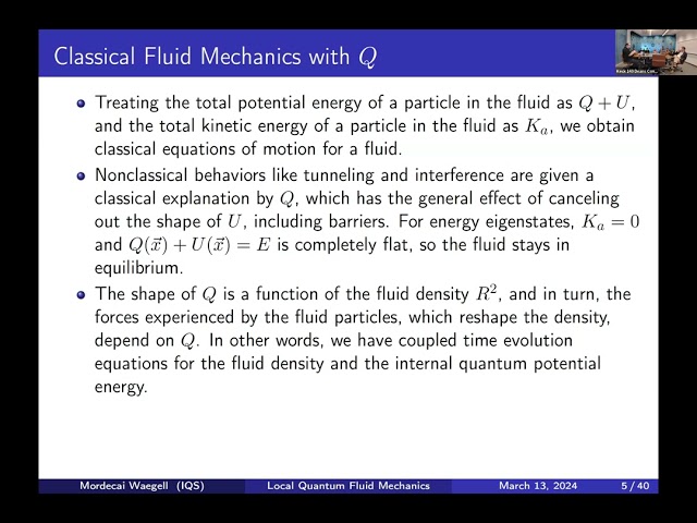 Toward Local Quantum Fluid Mechanics by Dr. Mordecai Waegell