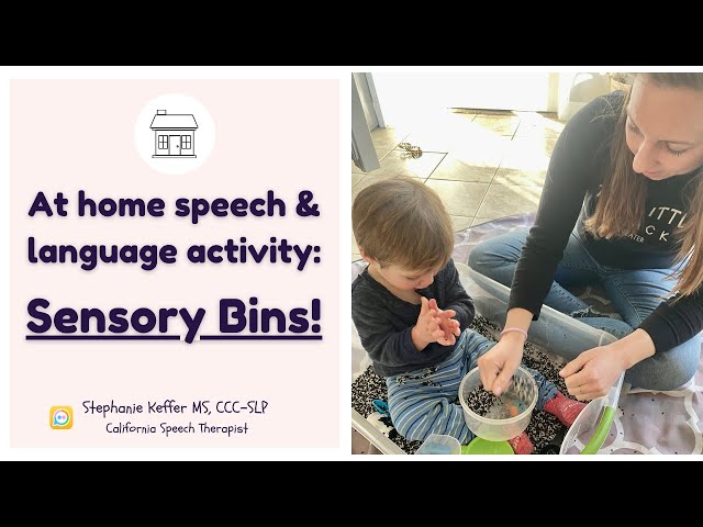 Teach your toddler talk to with a Sensory Bin! [Tips and real examples from a speech therapist]