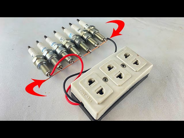 Top4 New Creative Ideas || Making  Free Electric Energy With Spark plug 100%