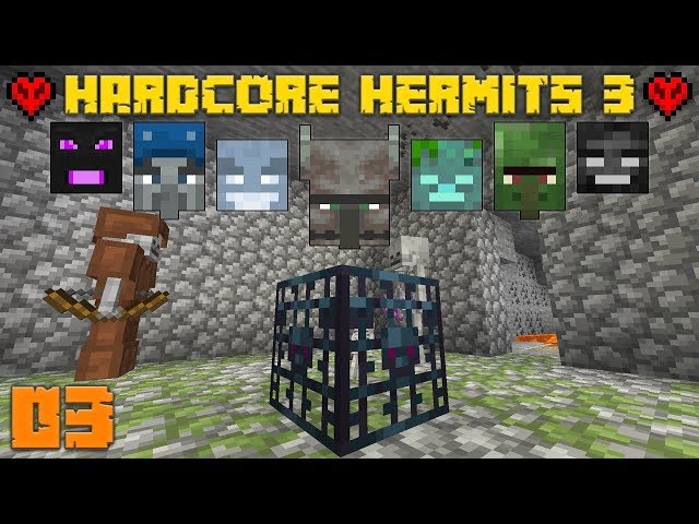 Minecraft Hardcore Hermits 03 Skeleton Farm! (Season 3)