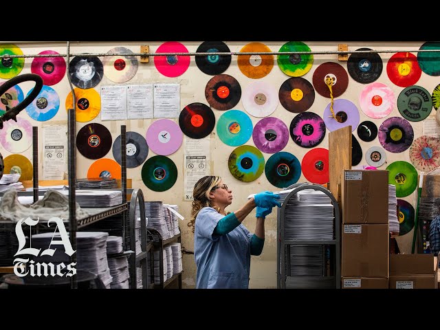 Inside vinyl pressing plant Rainbo Records during its last days of production