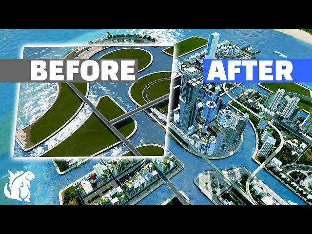 Building A STUNNING Downtown with Canals in Cities Skylines | Canalville