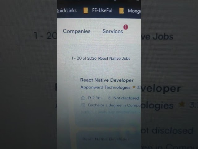 React Native has most fresher jobs