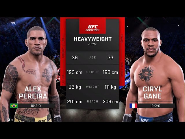 Alex Pereira vs. Ciryl Gane (Simulation on PS5 | UFC 5)