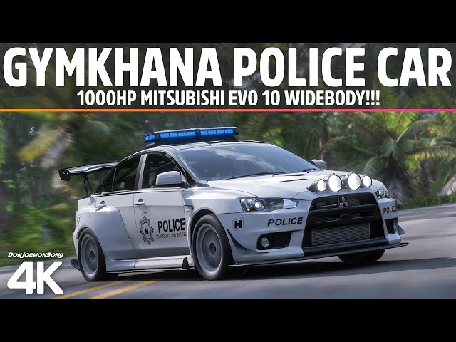 Forza Horizon 5 - 1000HP Gymkhana Police Car!! - Mitsubishi Evo 10 Widebody