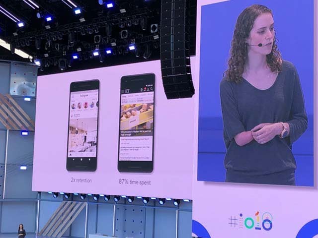 ET mobile site showcased at the Google I/O 2018 session on Progressive Web Apps