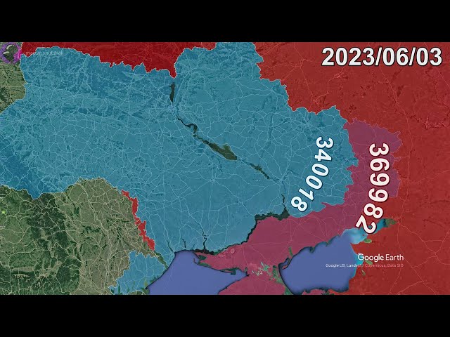 Russian Invasion of Ukraine: Every Day to July 1st using Google Earth
