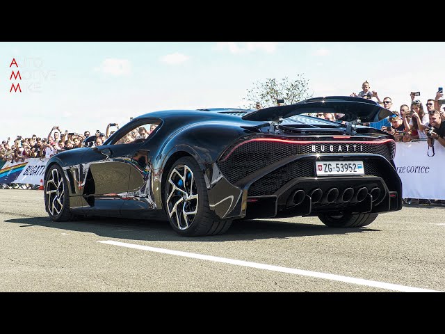 € 16.7 MILLION Bugatti La Voiture Noire on the road! Startup, Revs & Accelerations!