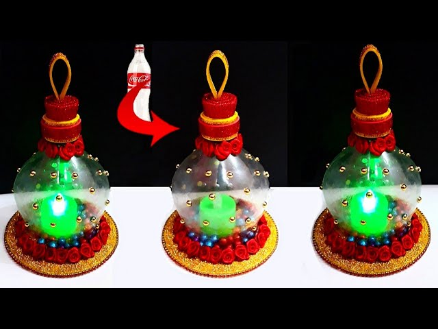 How to make Tealight holder/Showpiece  from Plastic Bottle| DIY home decoration ideas