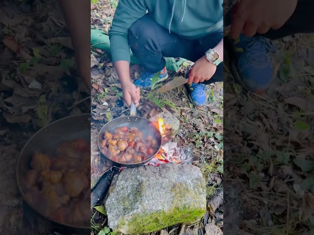 TURKEY COOKING IN jungle #camping #vlog #winter