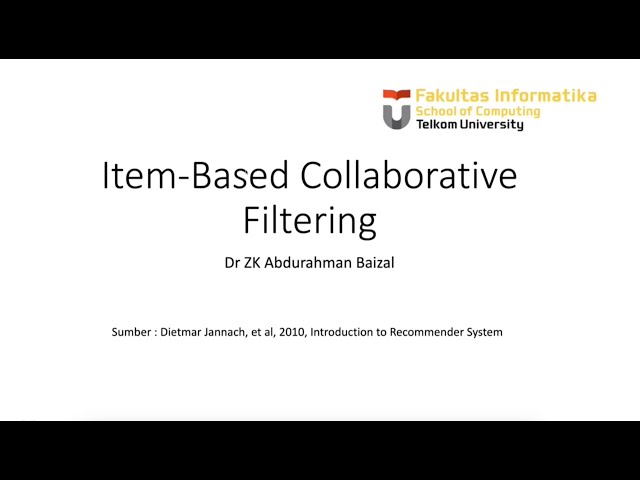 Item-Based Collaborative Filtering