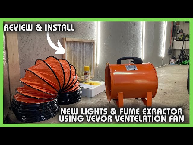 FILTERED PAINT FUME EXTRACTOR USING VEVOR VENTILATION FAN & MORE LIGHTS! REVIEW & INSTALL