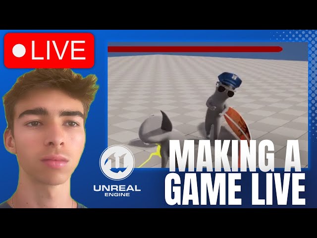 LIVE🔴Making a GAME (a Shark Simulator) for the EpicMegaJam in Unreal Engine 5! - Day #5