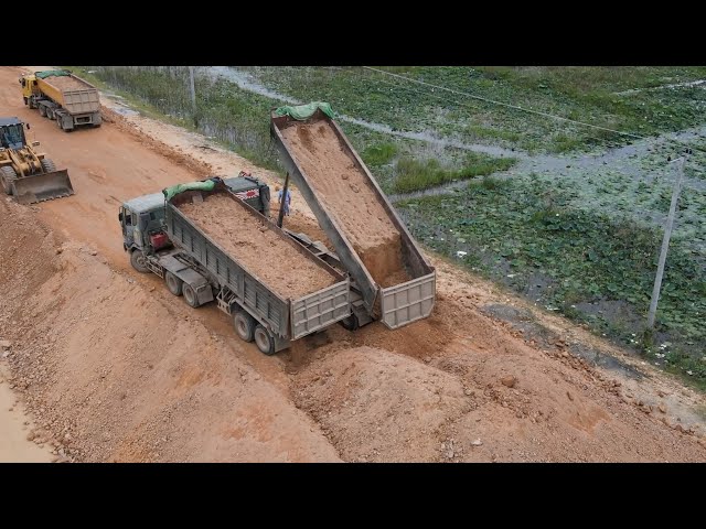 Wow It's great ! Long Dump trucks and Wheel Loader loading rock for keeping stock | Machine Kh