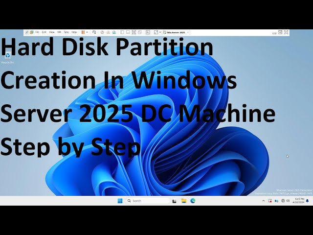 hard disk partition Creation in windows Server 2025 DC Machine Step by Step