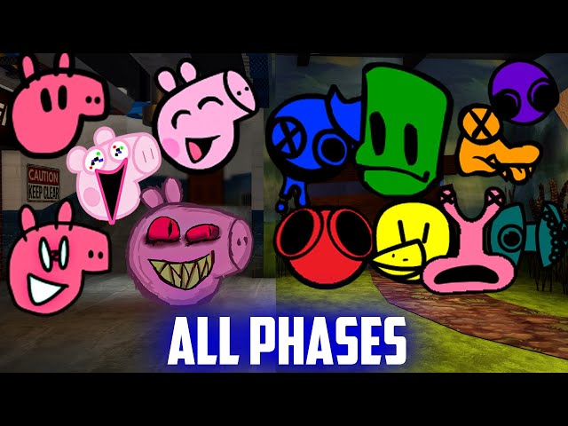 All Peppa Pigs VS All Rainbow Friends - ALL PHASES  Friday Night Funkin (Roblox Rainbow Friends)