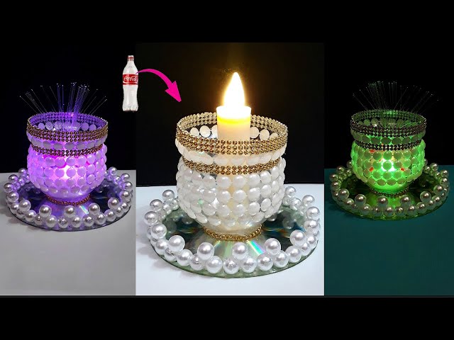 DIY-New Tealight holder/Showpiece made from Plastic Bottle | Best out of waste home decoration idea