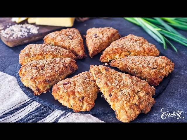 Oatmeal Savory Scones - Easy and Quick Recipe for Breakfast or Brunch