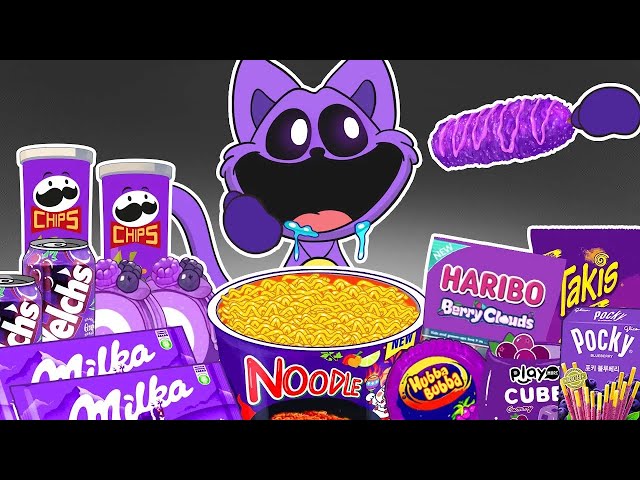 Best of Convenience Store PURPLE Foods Mukbang with CATNAP | POPPY PLAYTIME CHAPTER3 Animation |ASMR