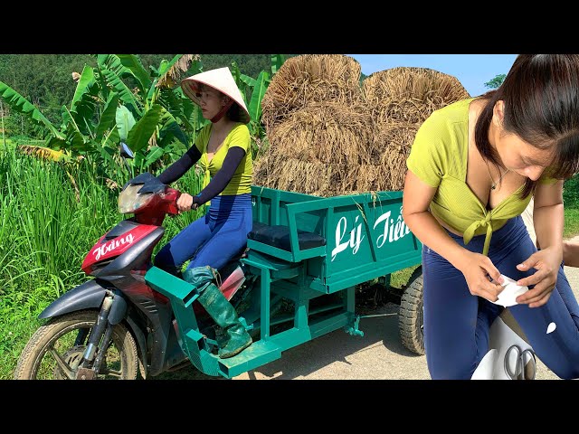 3-WHEEL VEHICLE 90/% COMPLETED TO TRANSPORT RICE TO HELP PEOPLE IN THE SAME VILLAGE