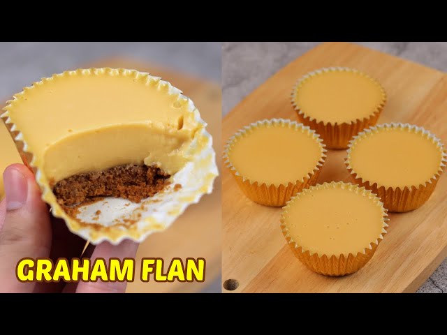 Graham Flan Cupcakes [ No Steam, No Bake, No Oven, No Mixer ]