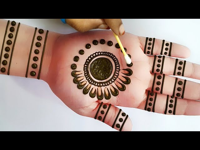 Easy Simple Mehndi Design for Hands - Cotton bud mehndi Design - Arabic Henna Design 2020