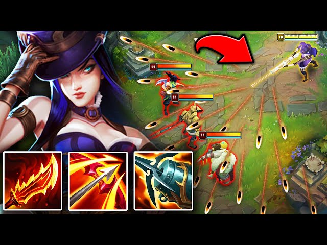 CAITLYN, BUT I HAVE A MINI-GUN THAT MOWS DOWN YOUR TEAM (BARRAGE OF BULLETS)