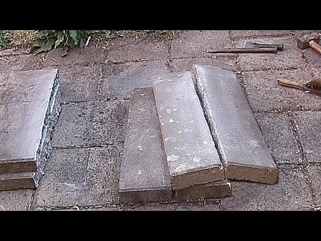 How to split big paving stones with a chisel, a magical cleavage