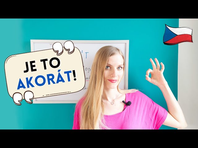 👌 Start Using 'Akorát' in Czech