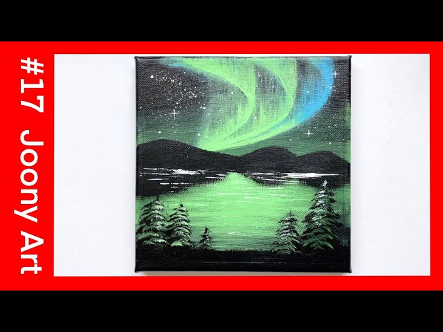 Daily Challenge #17 / Northern Lights / Aurora Acrylic Painting