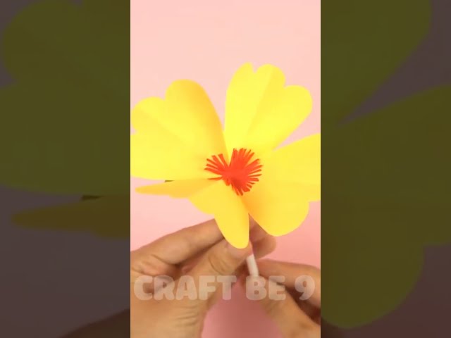 Blooming Paper Flower with Drinking Straw - Drinking Straw Craft - Recycle drinking Straw #shorts