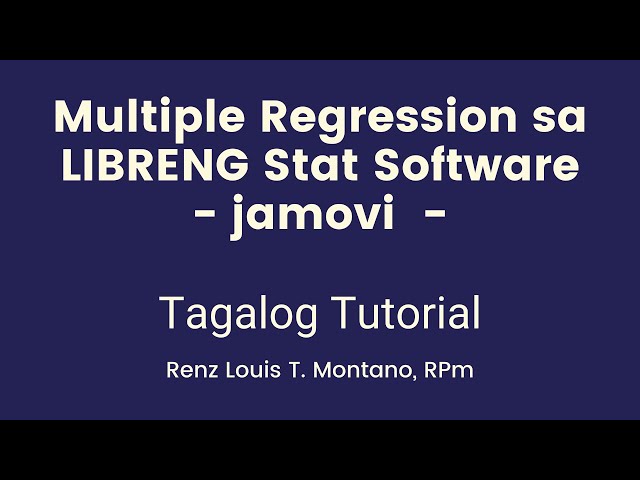 Multiple Regression | TAGALOG Tutorial | jamovi